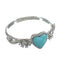 Genuine Sterling Silver Turquoise Heart Flower Ring Size 5-1/4 RX62385